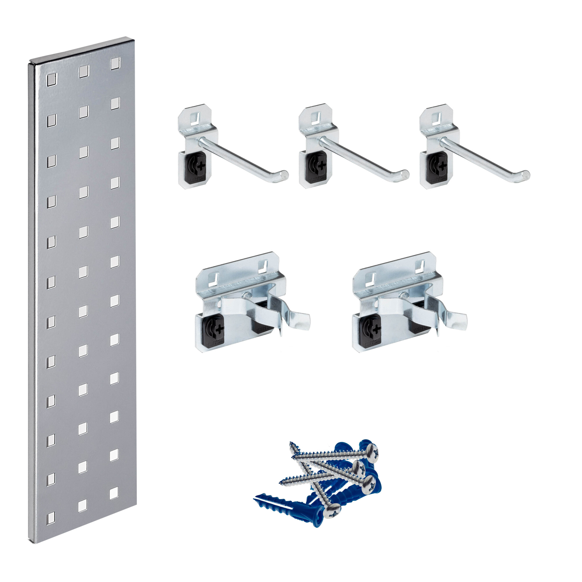 Triton LocBoard Tool Pegboard Strip Kit, Silver, 18in.L x 4 1/5in.W, Model# LBS18T-SLV